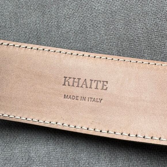 Khaite The Bruno Belt in Black Leather with Antique Silver One Size main image 9